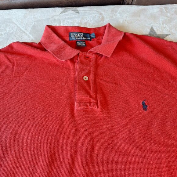 Ralph Lauren Polo Shirt XL Red Blue Pony Rugby Casual Outdoors Preppy Mens - Picture 3 of 9